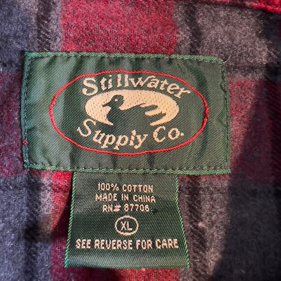 Stillwater Supply Co. Flannel Button Shirt Men's XL New with Tags Red Plaid - Picture 2 of 10